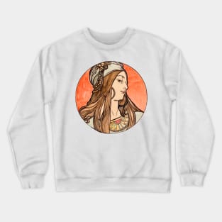 Alphonse Mucha - Stained Glass Crewneck Sweatshirt